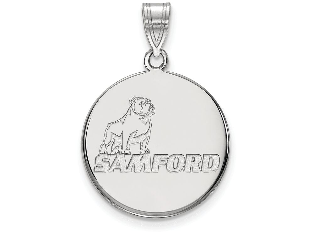 LogoArt Sterling Silver Samford University Large Pendant Necklace