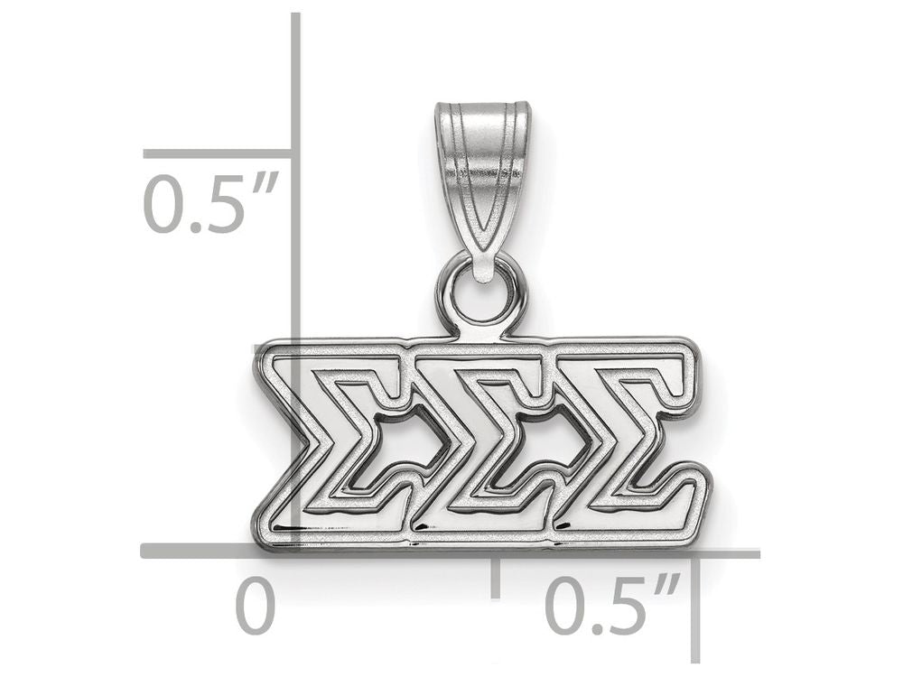 LogoArt Sterling Silver Sigma Sigma Sigma Small Pendant Necklace