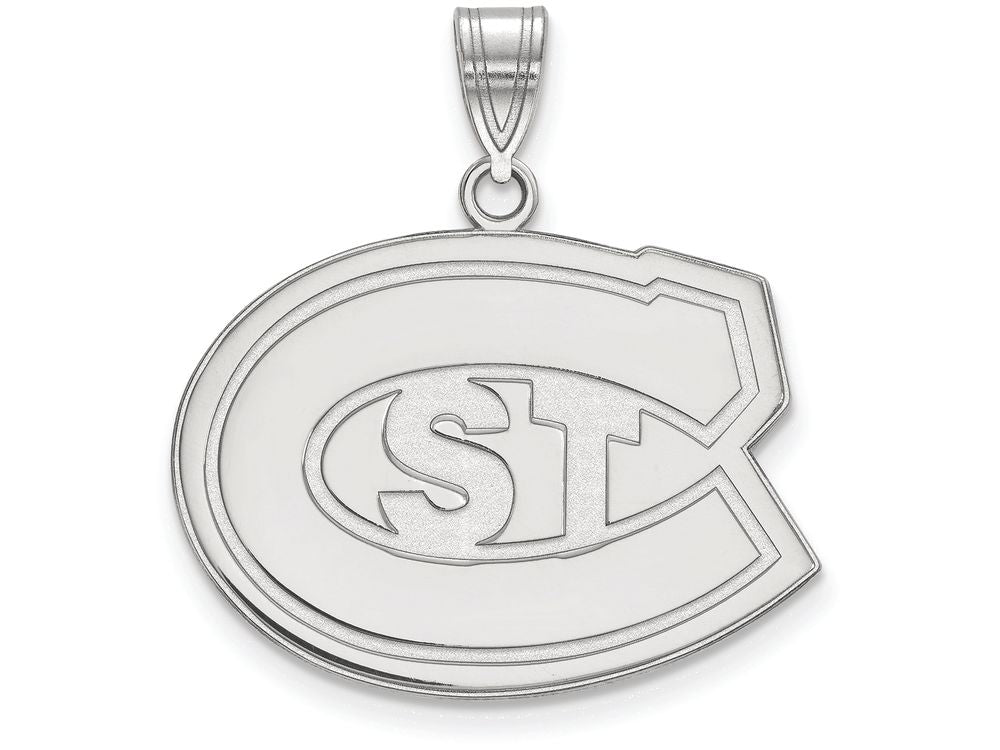 LogoArt Sterling Silver St. Cloud State Large Pendant Necklace