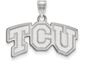 LogoArt Sterling Silver Texas Christian University Small Pendant Necklace