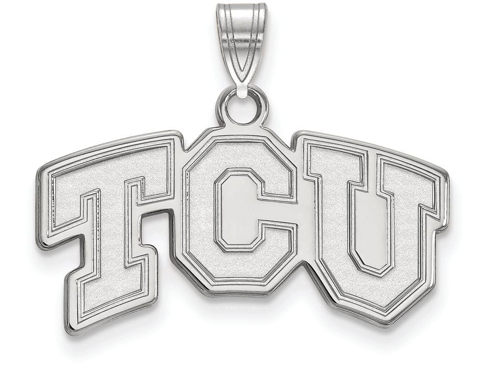 LogoArt Sterling Silver Texas Christian University Small Pendant Necklace