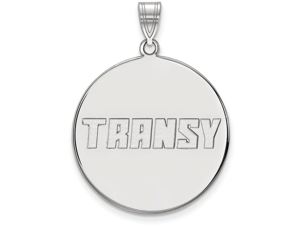 LogoArt Sterling Silver Transylvania University XL Disc Pendant Necklace