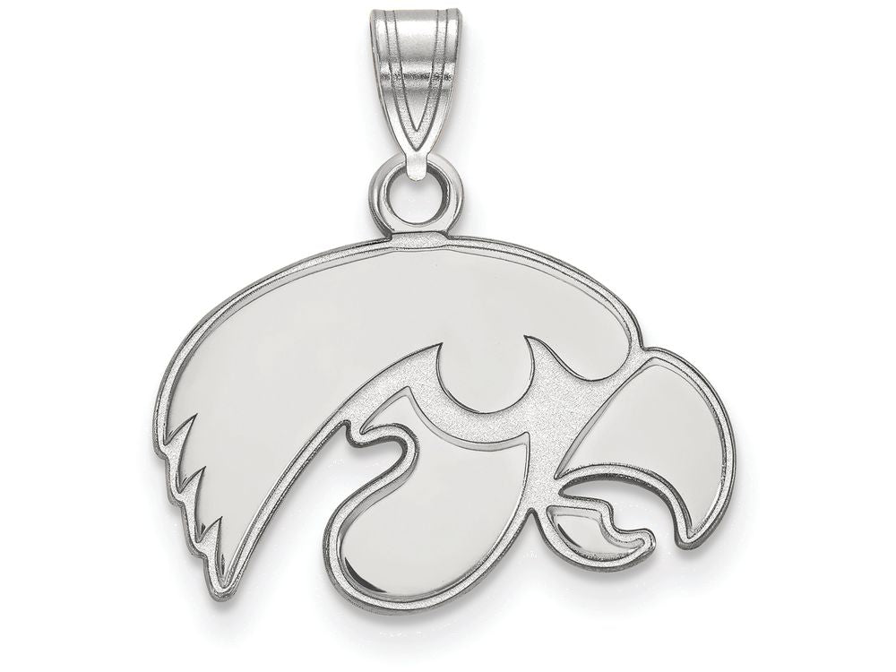 LogoArt Sterling Silver University Of Iowa Small Pendant Necklace