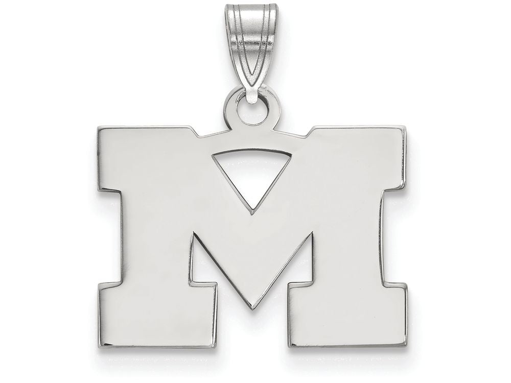 LogoArt Sterling Silver Michigan (univ Of) Small Pendant Necklace