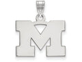 LogoArt Sterling Silver Michigan (univ Of) Small Pendant Necklace