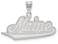 LogoArt Sterling Silver University Of Maine Large Pendant Necklace
