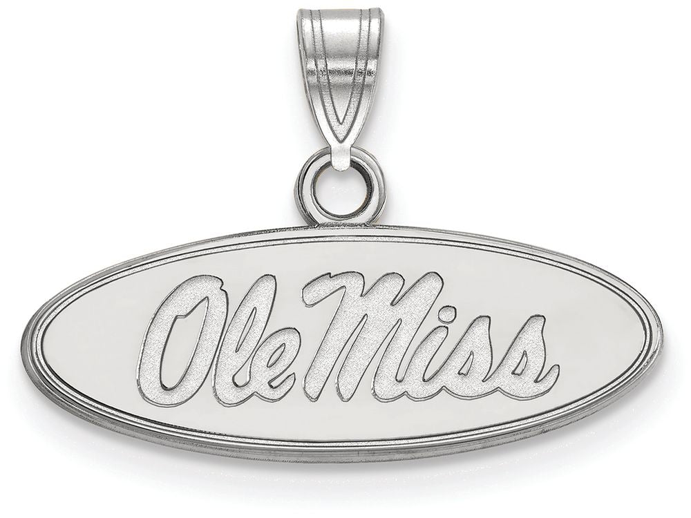 LogoArt Sterling Silver University Of Mississippi Small Pendant Necklace
