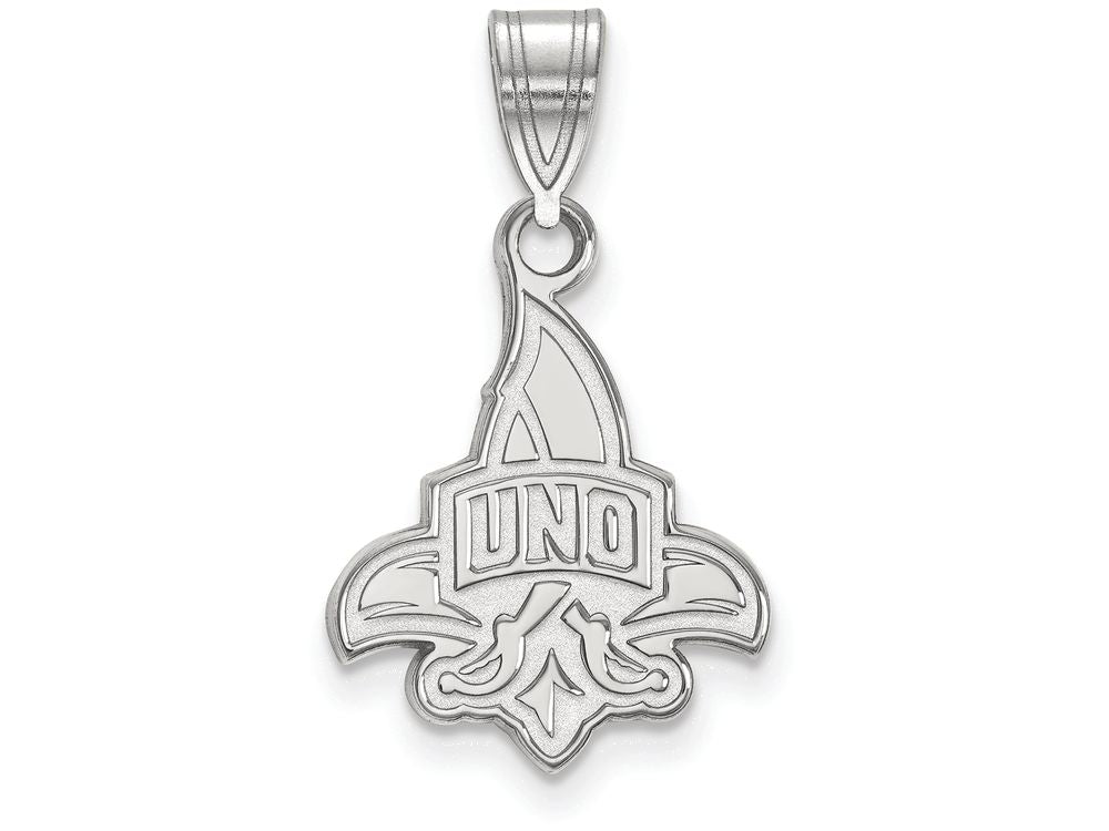 LogoArt Sterling Silver University Of New Orleans Medium Pendant Necklace