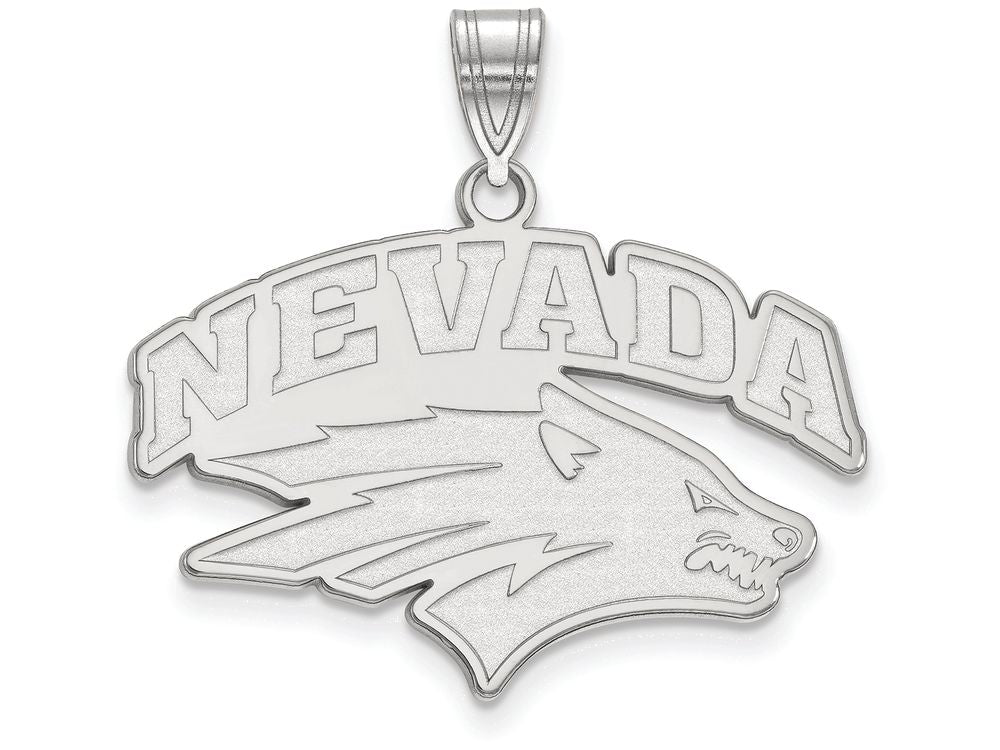 LogoArt Sterling Silver University Of Nevada Large Pendant Necklace