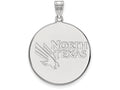 LogoArt Sterling Silver University Of North Texas XL Disc Pendant Necklace