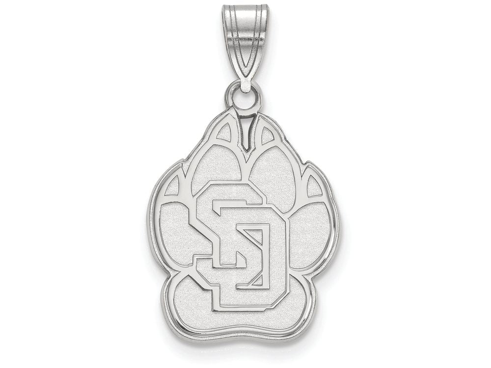 LogoArt Sterling Silver University Of South Dakota Large Pendant Necklace