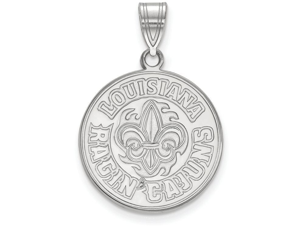 LogoArt Sterling Silver University Of Louisiana At Lafayette Large Pendant Necklace