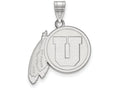 LogoArt Sterling Silver University Of Utah Large Pendant Necklace