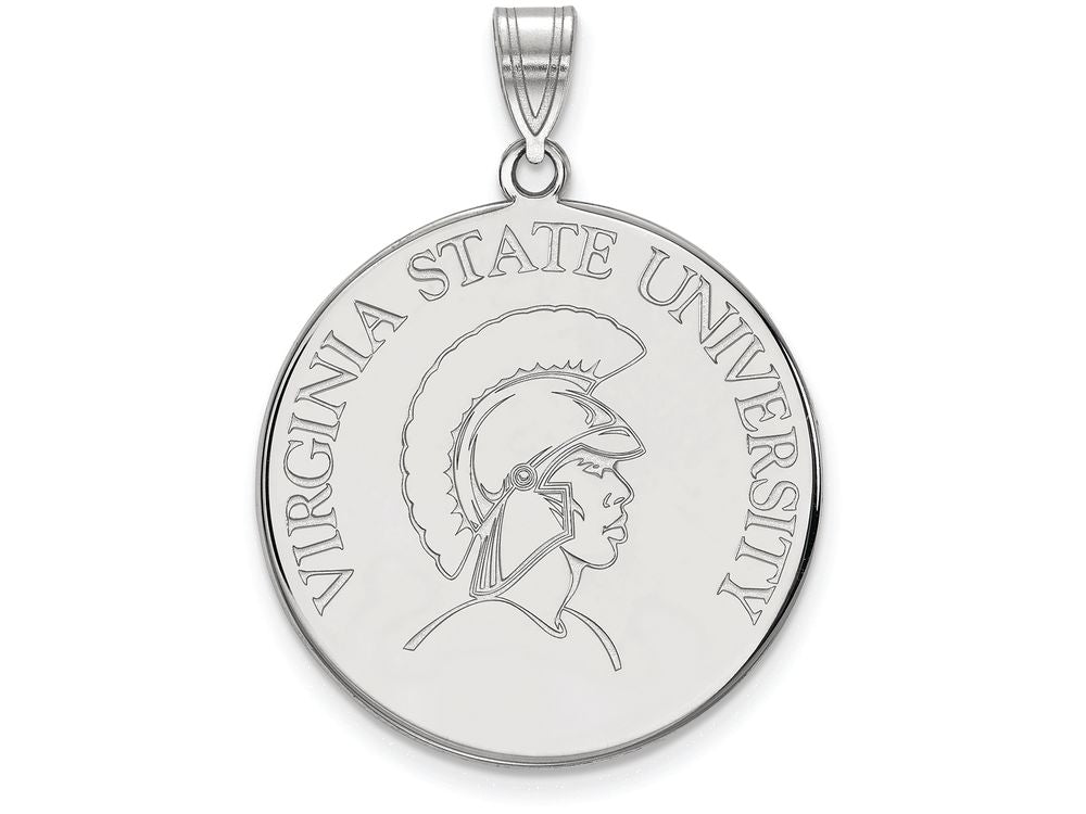 LogoArt Sterling Silver Virginia State University XL Disc Pendant Necklace