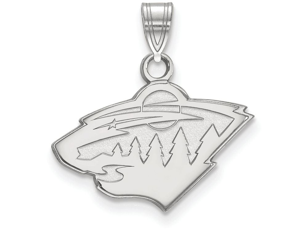 LogoArt Sterling Silver Minnesota Wild Small Pendant Necklace