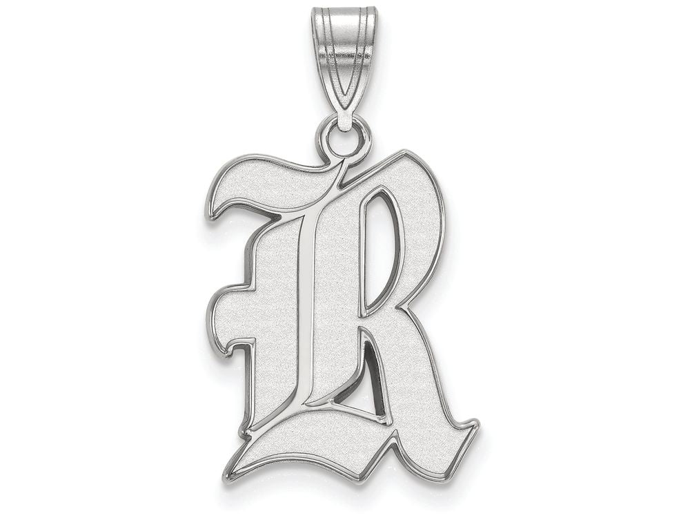 LogoArt Sterling Silver Rice University Large Pendant Necklace