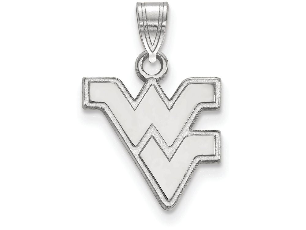 LogoArt Sterling Silver West Virginia University Small Pendant Necklace
