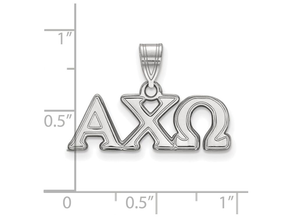 LogoArt Sterling Silver Alpha Chi Omega Medium Pendant Necklace