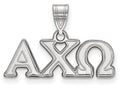 LogoArt Sterling Silver Alpha Chi Omega Medium Pendant Necklace