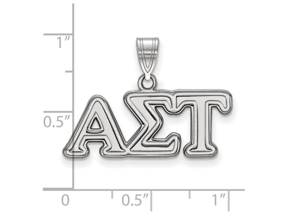 LogoArt Sterling Silver Alpha Sigma Tau Medium Pendant Necklace