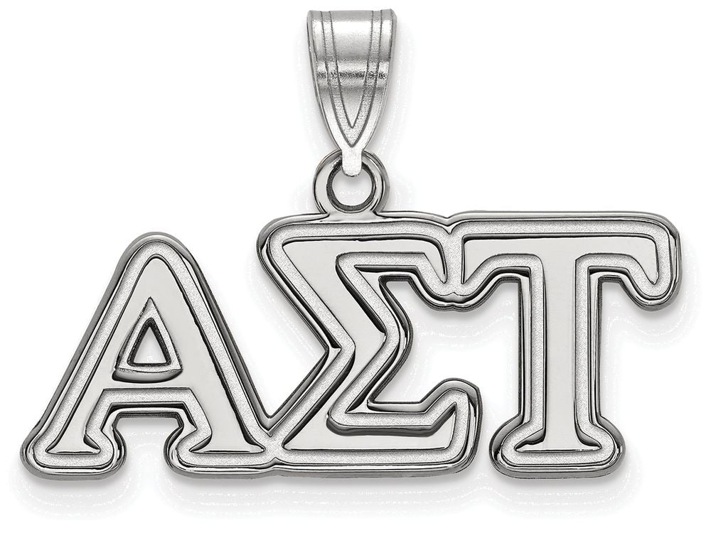 LogoArt Sterling Silver Alpha Sigma Tau Medium Pendant Necklace