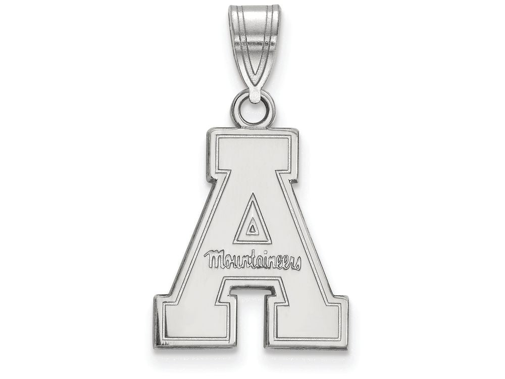 LogoArt Sterling Silver Appalachian State University Medium Pendant Necklace