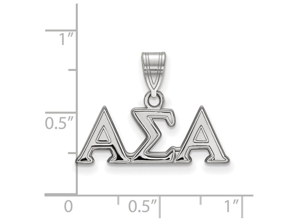 LogoArt Sterling Silver Alpha Sigma Alpha Medium Pendant Necklace