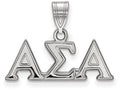 LogoArt Sterling Silver Alpha Sigma Alpha Medium Pendant Necklace