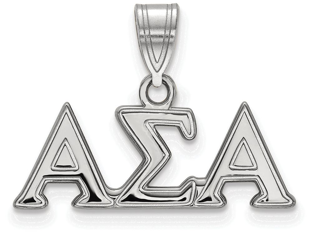 LogoArt Sterling Silver Alpha Sigma Alpha Medium Pendant Necklace
