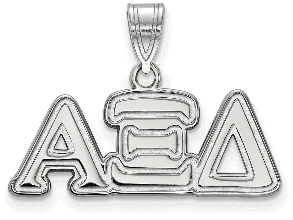 LogoArt Sterling Silver Alpha Xi Delta Medium Pendant Necklace