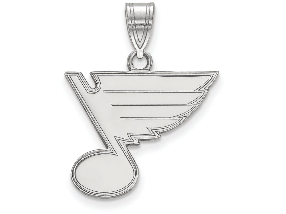 LogoArt Sterling Silver St. Louis Blues Medium Pendant Necklace