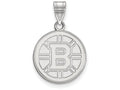 LogoArt Sterling Silver Boston Bruins Medium Pendant Necklace