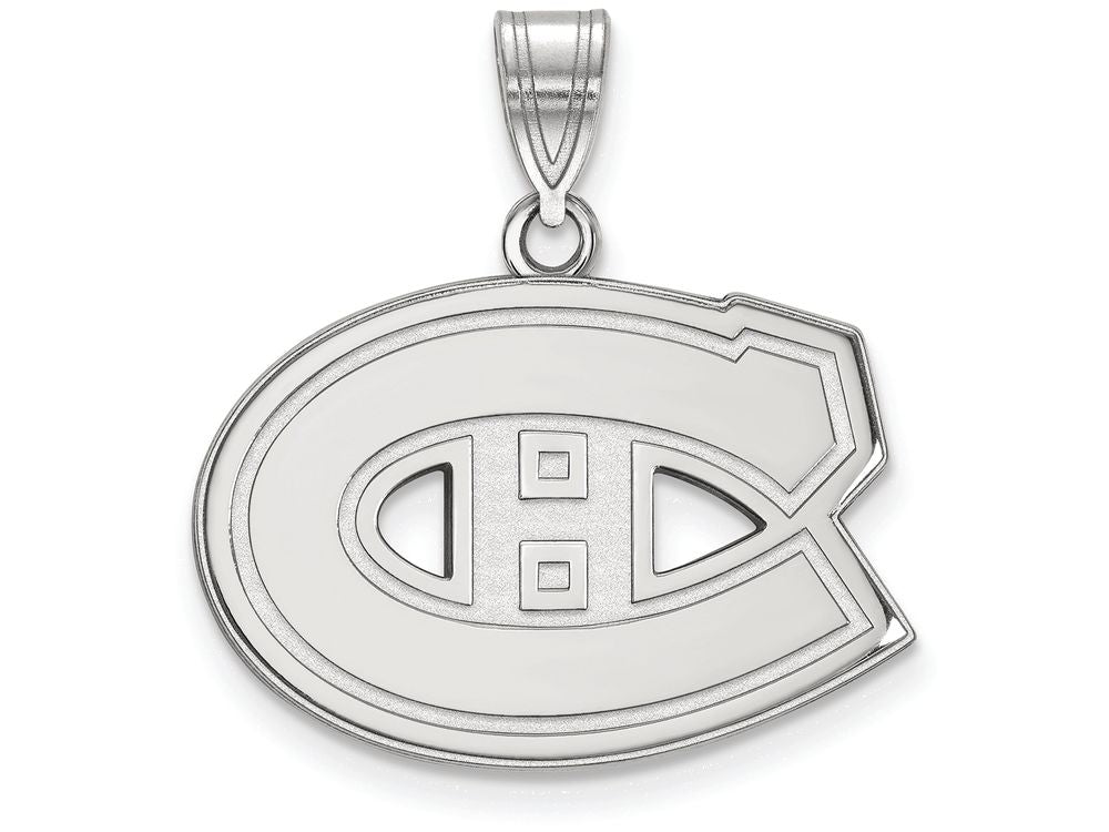 LogoArt Sterling Silver Montreal Canadiens Medium Pendant Necklace