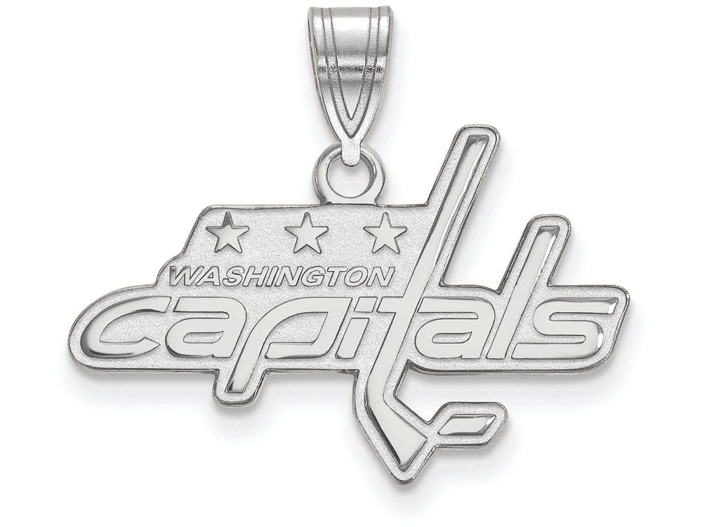 LogoArt Sterling Silver Washington Capitals Medium Pendant Necklace