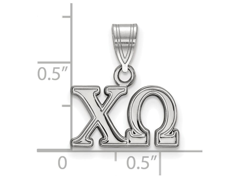 LogoArt Sterling Silver Chi Omega Medium Pendant Necklace