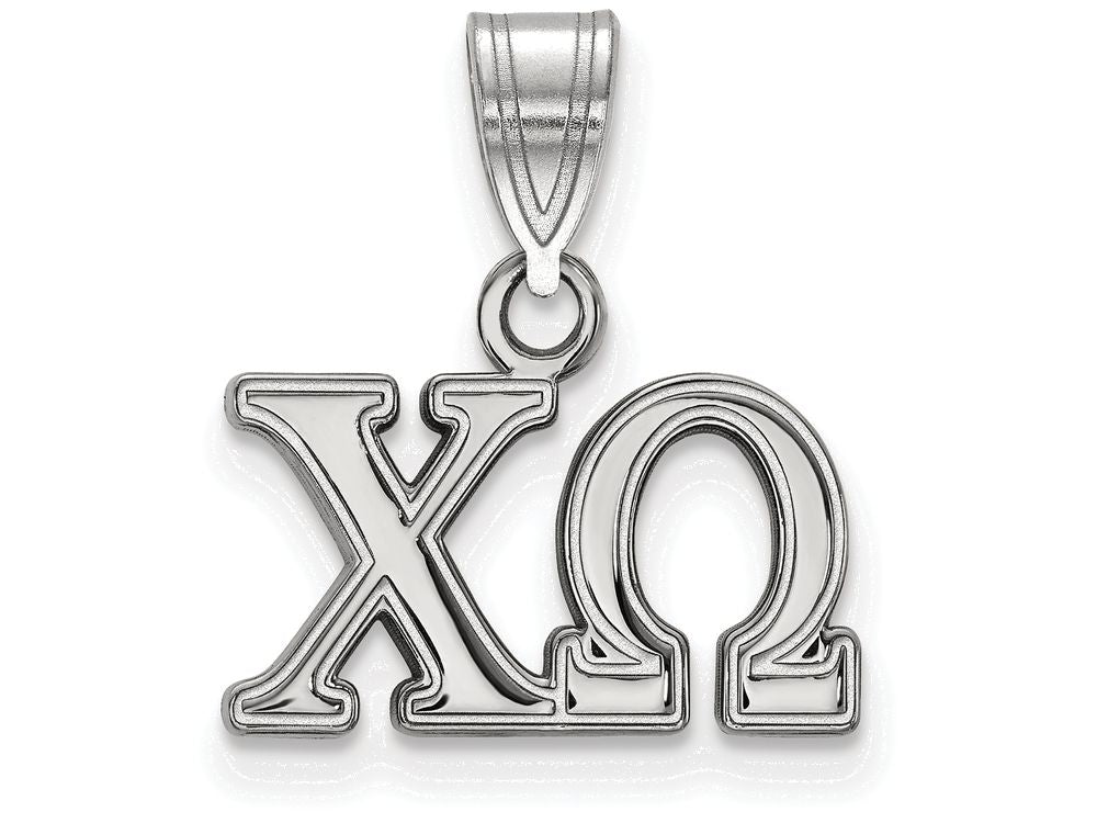 LogoArt Sterling Silver Chi Omega Medium Pendant Necklace