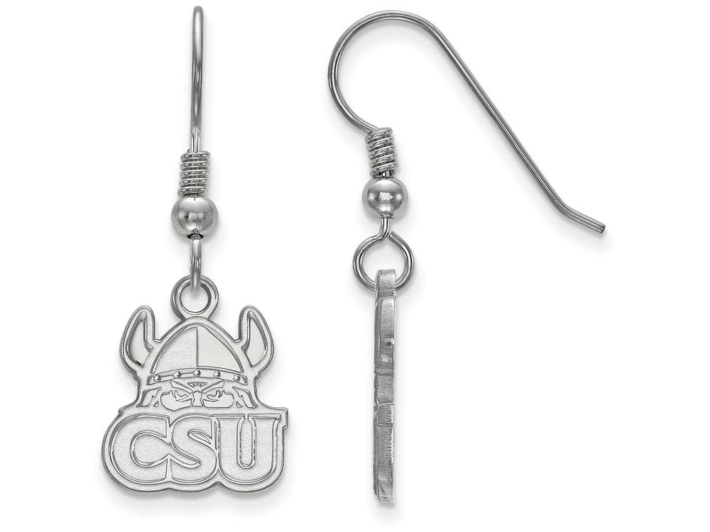 LogoArt Sterling Silver Cleveland State University Small Dangle Earrings Wire