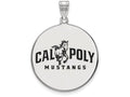 Logoart 925 Sterling Silver California Polytechnic State U Extra Large  Enamel Disc Pendant