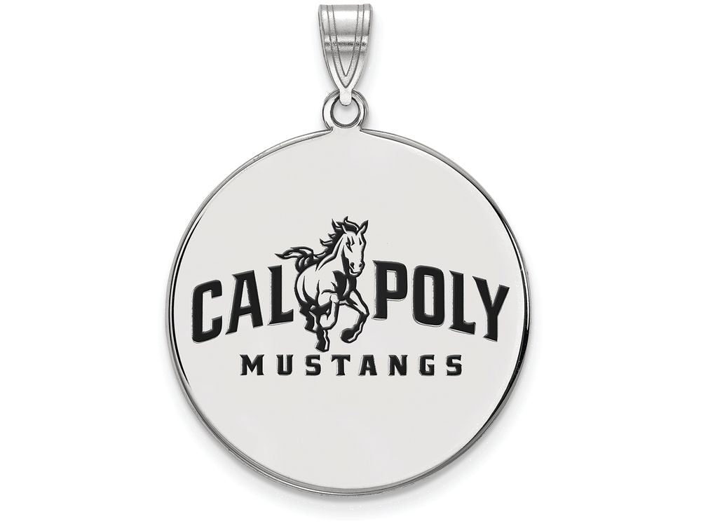 Logoart 925 Sterling Silver California Polytechnic State U Extra Large  Enamel Disc Pendant
