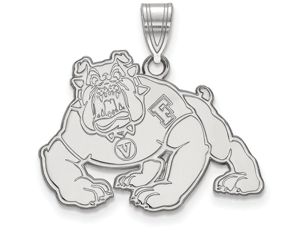LogoArt Sterling Silver California State University Fresno Large Pendant Necklace