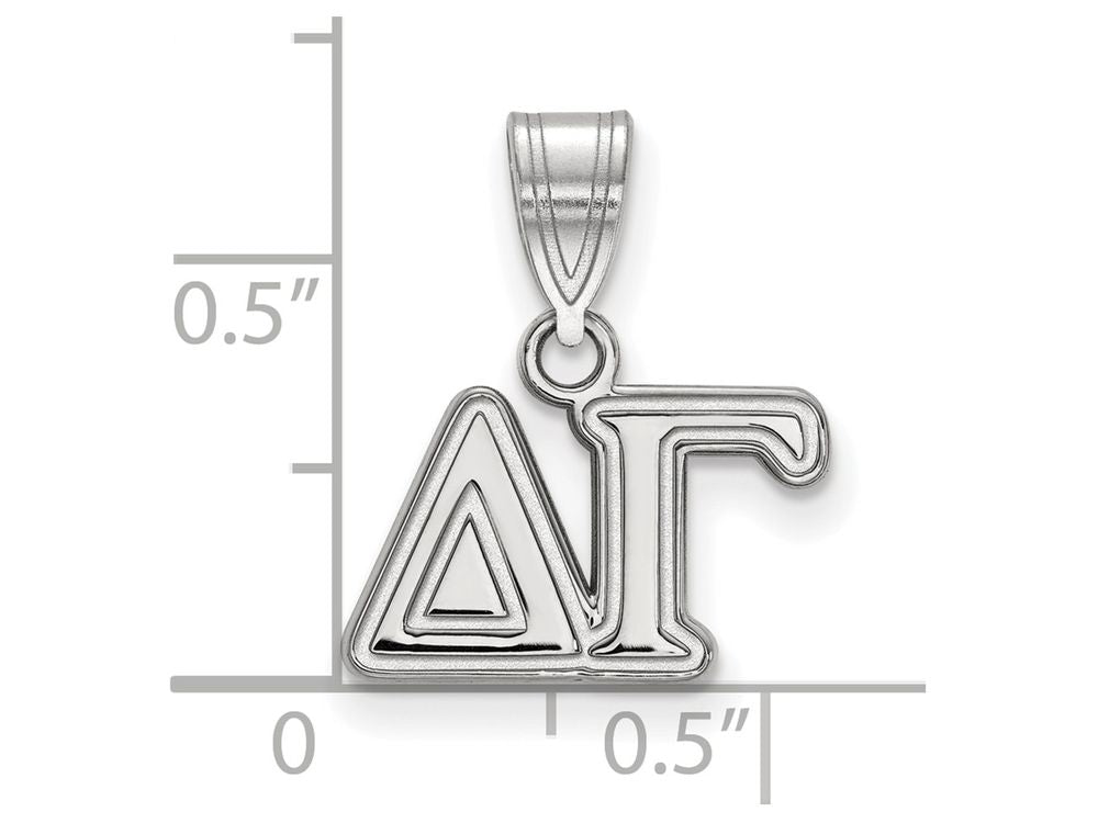 LogoArt Sterling Silver Delta Gamma Medium Pendant Necklace