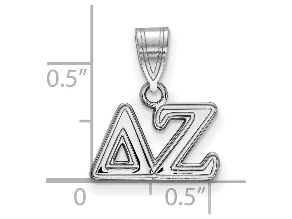LogoArt Sterling Silver Delta Zeta Medium Pendant Necklace