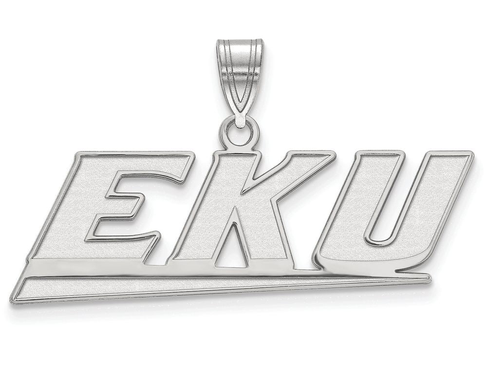 LogoArt Sterling Silver Eastern Kentucky University Medium Pendant Necklace