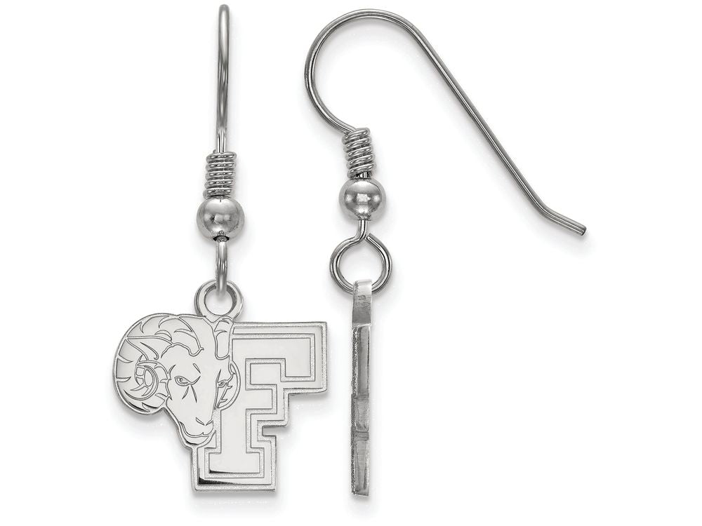 LogoArt Sterling Silver Fordham University Small Dangle Earrings Wire
