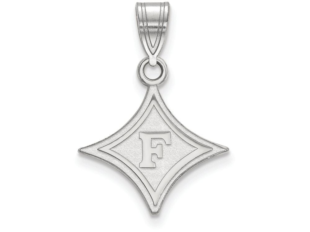 LogoArt Sterling Silver Furman University Medium Pendant Necklace