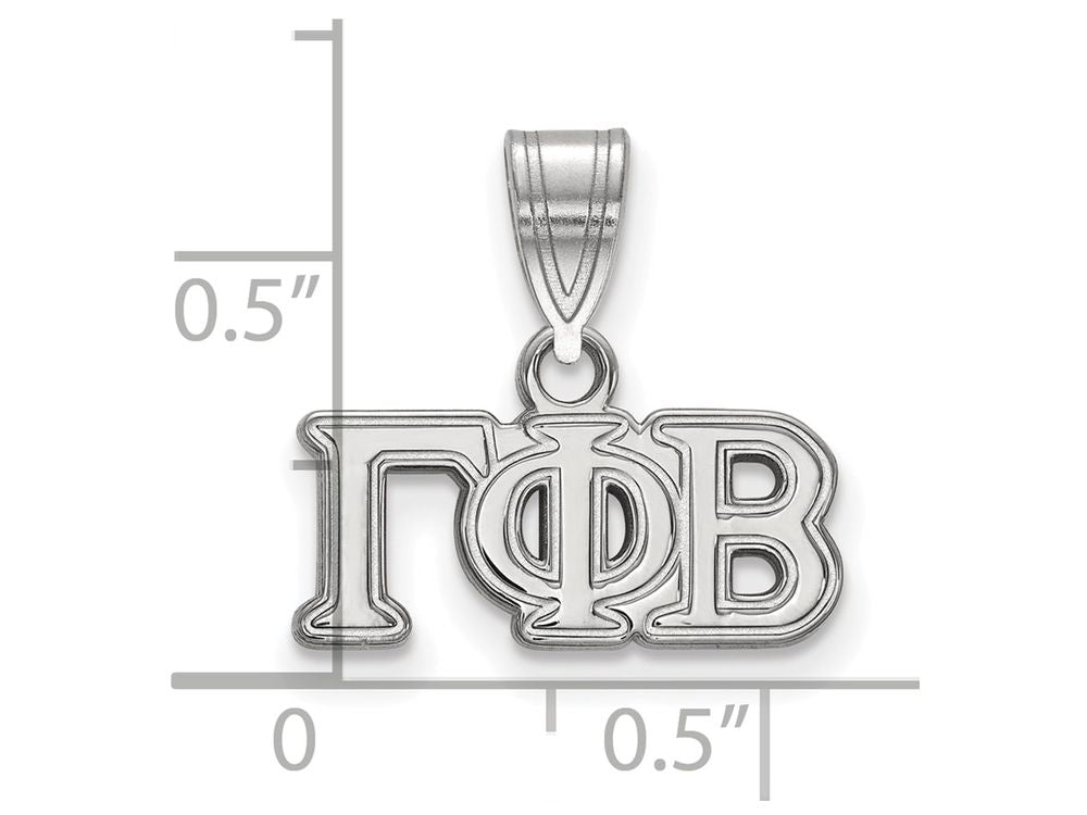 LogoArt Sterling Silver Gamma Phi Beta Medium Pendant Necklace