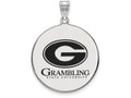 Logoart 925 Sterling Silver Grambling State University Extra Large  Enamel Disc Pendant