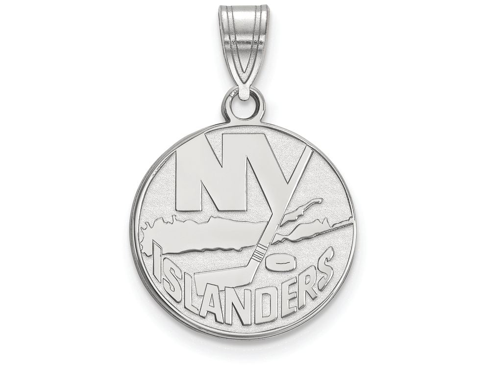 LogoArt Sterling Silver New York Islanders Medium Pendant Necklace
