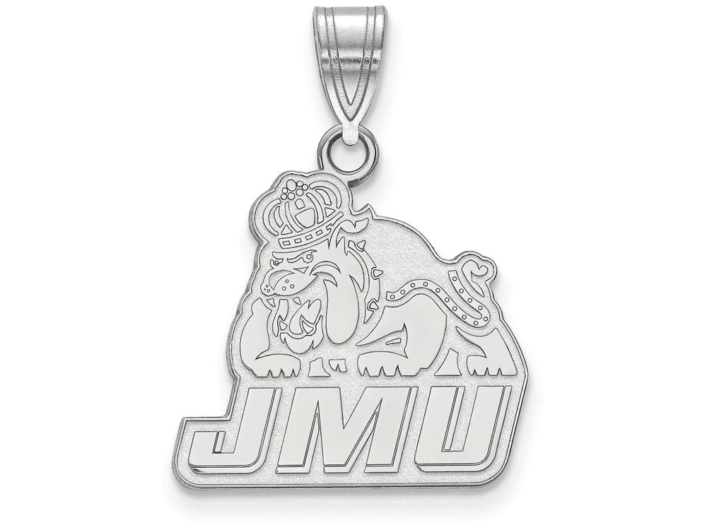 LogoArt Sterling Silver James Madison University Medium Pendant Necklace