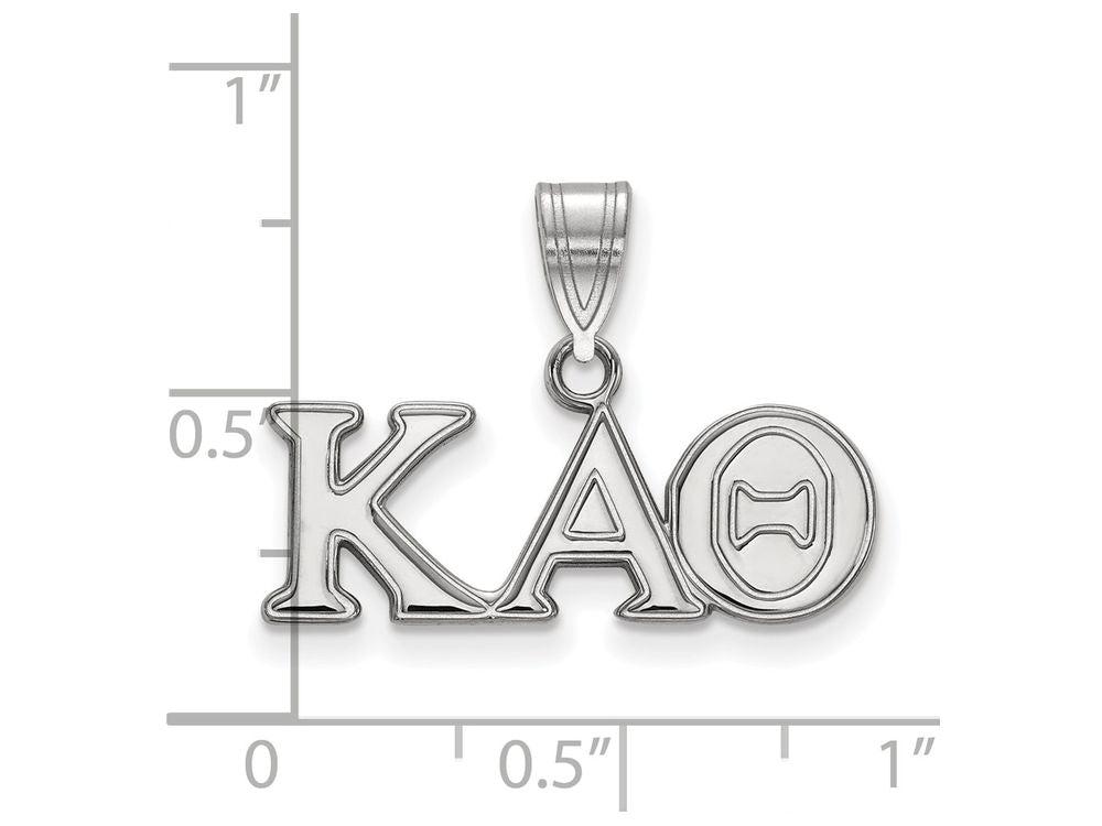 LogoArt Sterling Silver Kappa Alpha Theta Medium Pendant Necklace